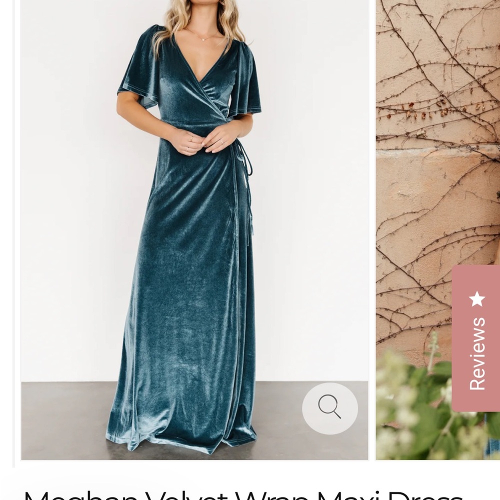 Baltic Born Velvet Wrap Maxi Dress in Blue